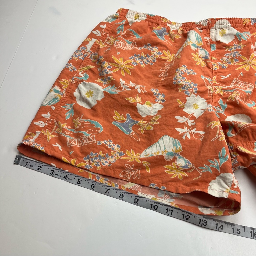 Patagonia Shells Orange Floral Mens Swim Shorts Trunks Size XL Lined Tropical - Picture 11 of 15